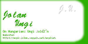 jolan ungi business card